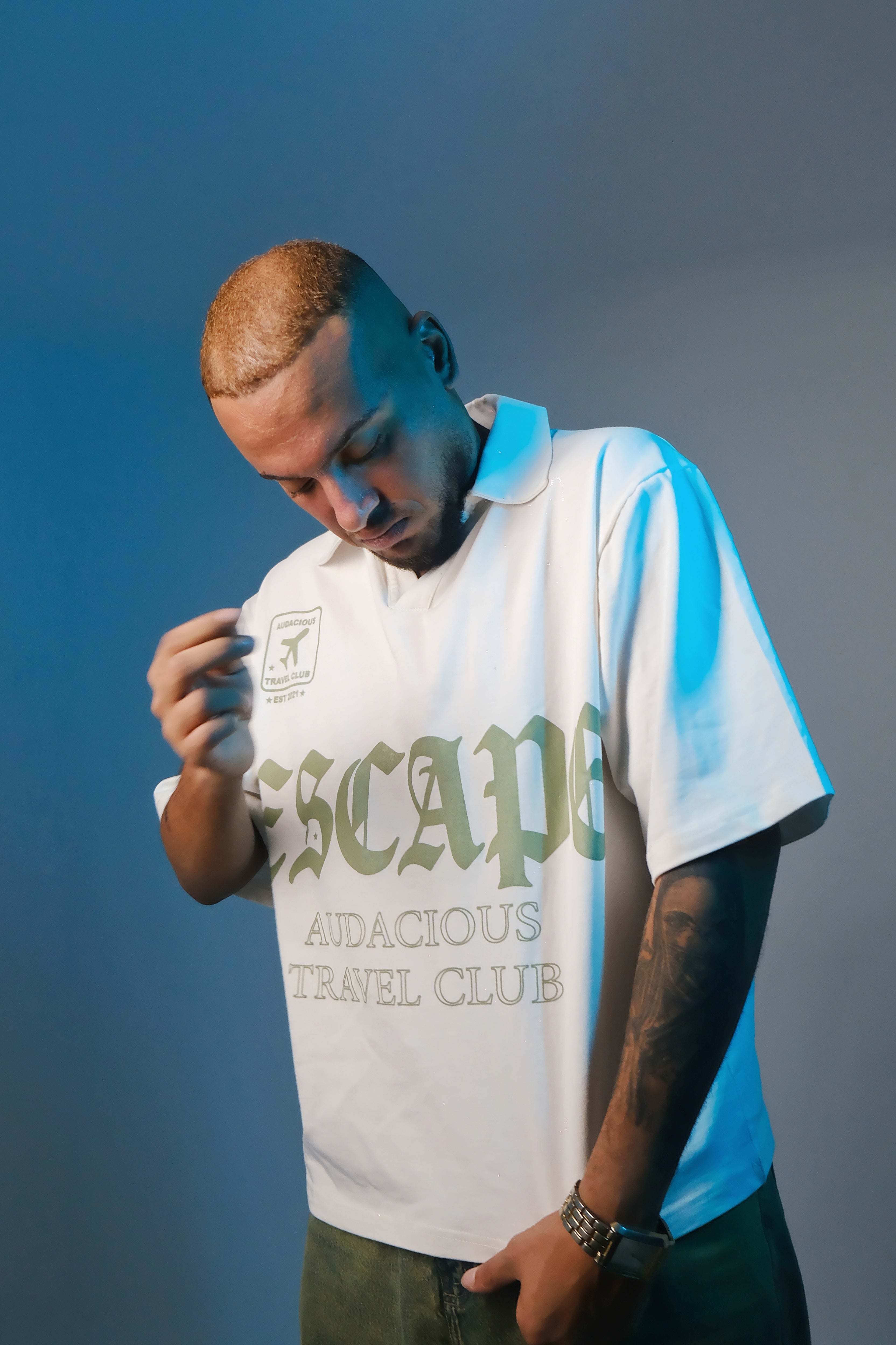 Boxey Polo Olive Print