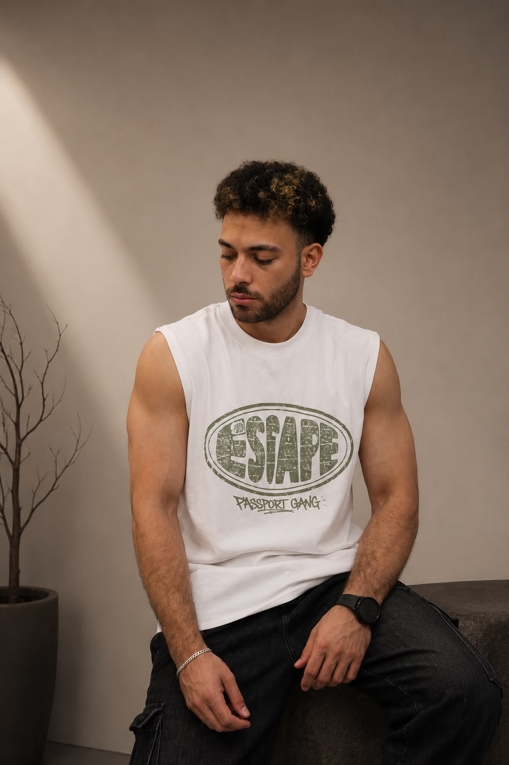 تي شيرت بلا أكمام باسبورت جانج